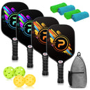 PELARD Pickleball Paddles, USAPA Approved Fiberglass Pickleball Paddles Set of 2/4 with Pickleball Rackets, Cooling Towels, Pickleball Bag & Pickleball Balls for Beginners & Pros