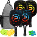 PELARD Pickleball Paddles, USAPA Approved Fiberglass Pickleball Paddles Set of 2/4 with Pickleball Rackets, Cooling Towels, Pickleball Bag & Pickleball Balls for Beginners & Pros