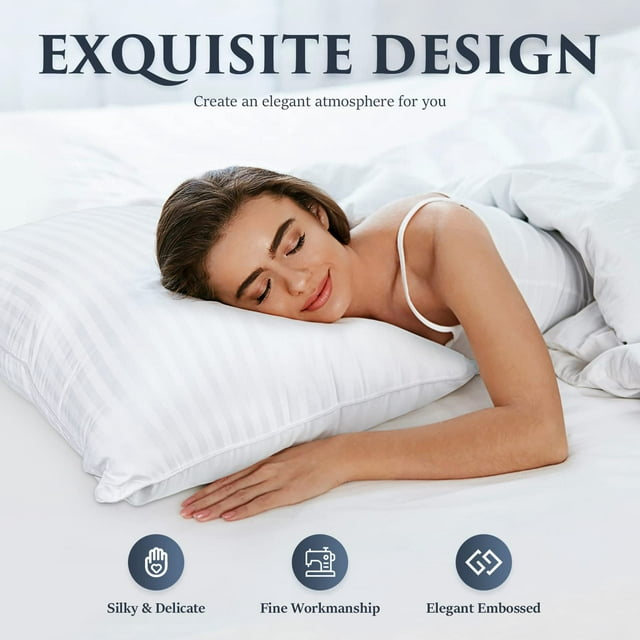 Fapo Bed Pillows 2-Pack Queen Size Luxury Hotel Pillow for Side and Back Sleeper Pillows for Bed with Cooling Cover