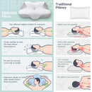 Zibroges Cervical Pillow, Memory Foam Pillow for Neck Head Shoulder Pain Relief Sleeping Supports Your Head, Ergonomic Orthopedic Contoured Cooling Neck Bed Pillow for Side, Back and Stomach Sleepers