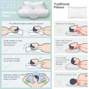 Zibroges Cervical Pillow, Memory Foam Pillow for Neck Head Shoulder Pain Relief Sleeping Supports Your Head, Ergonomic Orthopedic Contoured Cooling Neck Bed Pillow for Side, Back and Stomach Sleepers