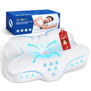 Zibroges Cervical Memory Foam Pillow for Neck Shoulder Pain Relief Sleeping Supports Your Head, Ergonomic Orthopedic Contoured Cooling Bed Pillow for Side, Back and Stomach Sleepers