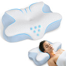 Zibroges Cervical Pillow, Memory Foam Pillow for Neck Head Shoulder Pain Relief Sleeping Supports Your Head, Ergonomic Orthopedic Contoured Cooling Neck Bed Pillow for Side, Back and Stomach Sleepers