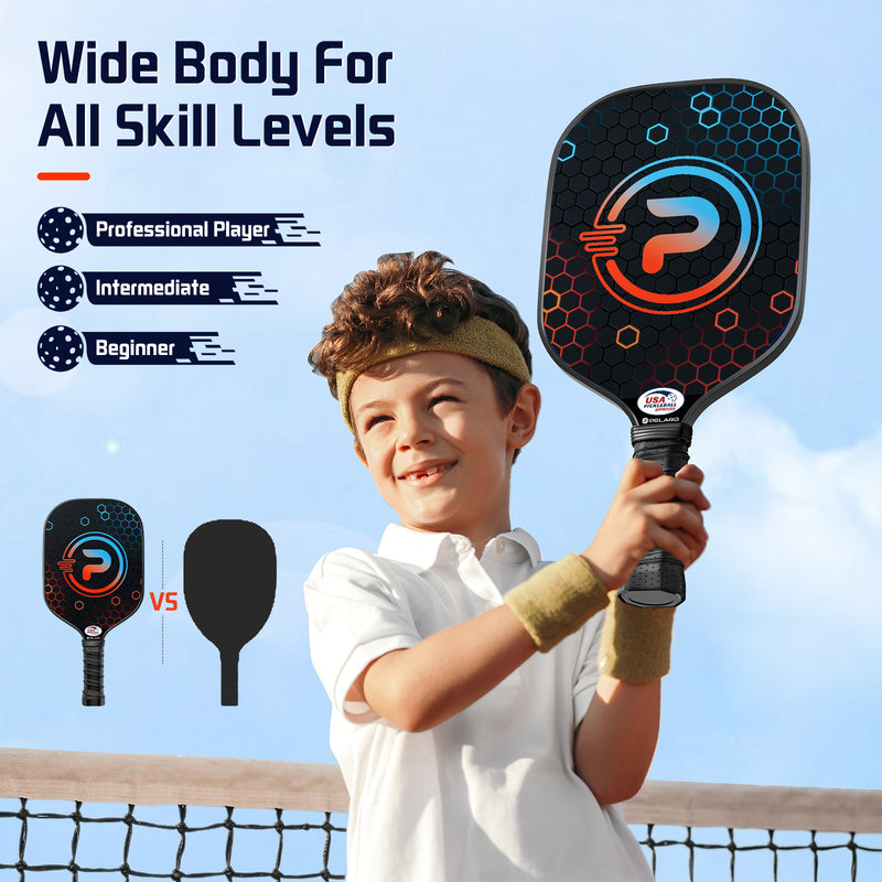 PELARD Pickleball Paddles, USAPA Approved Fiberglass Pickleball Paddles Set of 2/4 with Pickleball Rackets, Cooling Towels, Pickleball Bag & Pickleball Balls for Beginners & Pros