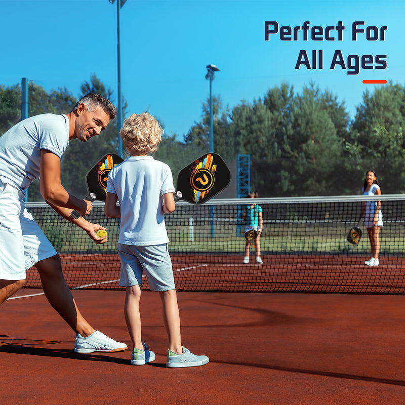 PELARD Pickleball Paddles, USAPA Approved Fiberglass Pickleball Paddles Set of 2/4 with Pickleball Rackets, Cooling Towels, Pickleball Bag & Pickleball Balls for Beginners & Pros