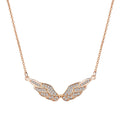 Angel Wings Cubic Zirconia Necklace Heycuzi Rose Gold 