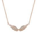 Angel Wings Cubic Zirconia Necklace Heycuzi Rose Gold 