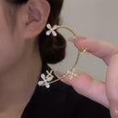 Micro - inlaid flowers have no ear holes to wear COMOSO 