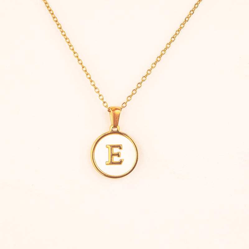 White Shell Letter Necklace HEYCUZI 