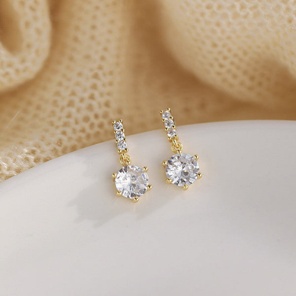 Simple Diamond Earrings COMOSO Gold 