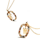 Colorful Gemstone Letter Necklaces Heycuzi 
