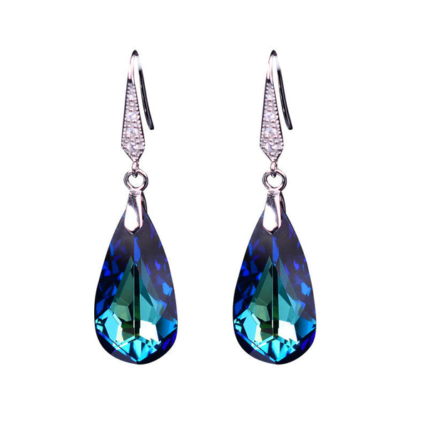 Blue Drop Crystal Earrings HEYCUZI 
