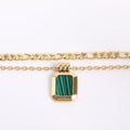 Flat Figaro Chain Necklaces HEYCUZI Temple Green 