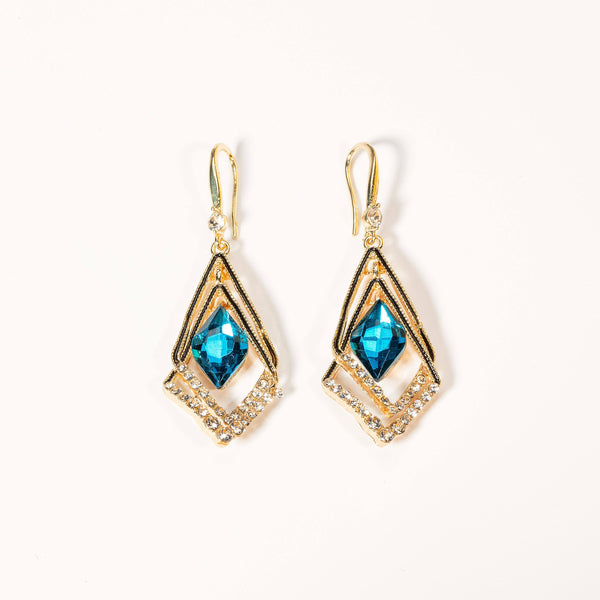 Rhombus Sapphire Earrings HEYCUZI 