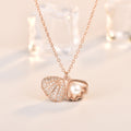 Shell Cubic Zirconia Necklace Heycuzi Rose Gold 