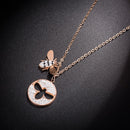 Titanium Rose Gold Bee Necklace HEYCUZI 