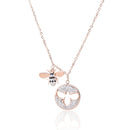 Titanium Rose Gold Bee Necklace HEYCUZI 