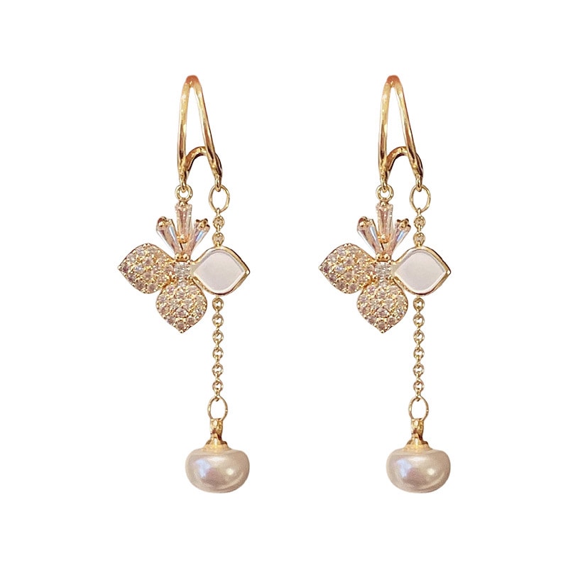 Zircon Pearl Peach Earrings COMOSO 