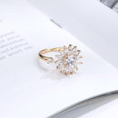 Sunflower Spinner Ring(Open Adjustable Fidget Rings) COMOSO Crystal sunflower Without gift box 