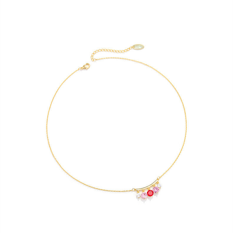 Shiny Colorful Zircon Drop Necklace COMOSO 