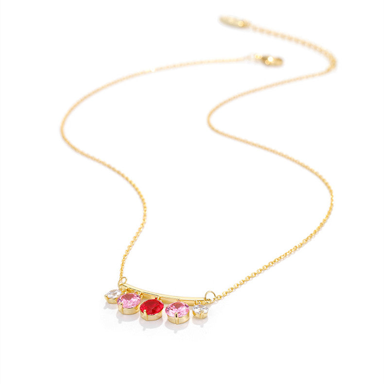 Shiny Colorful Zircon Drop Necklace COMOSO 