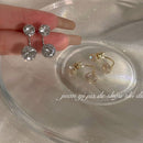 Two Zircon Stud Earrings COMOSO SILVER 