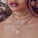 Moon And Star Pendant Clavicle Chain HEYCUZI 