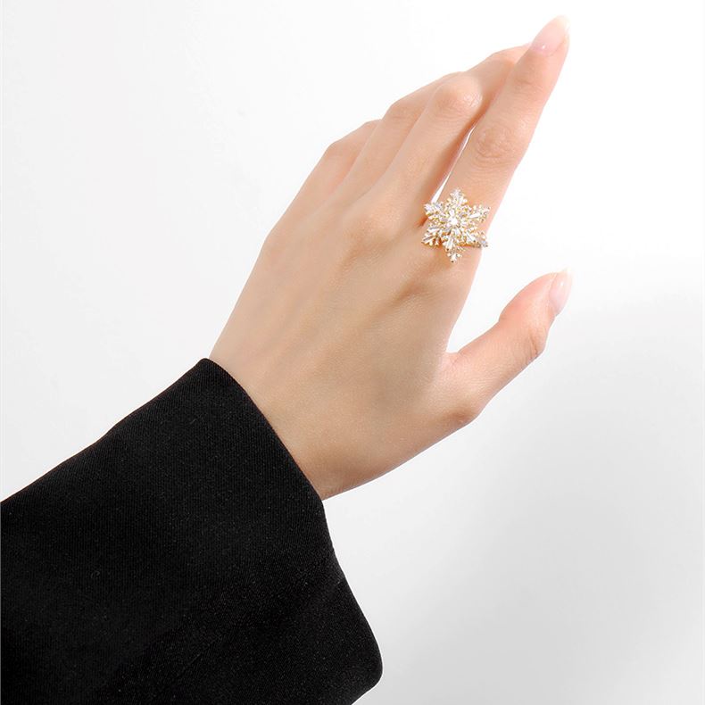 Rotatable Snowflake Ring HEYCUZI 