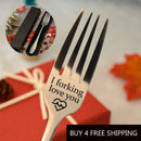 Engraved Fork-Buy 2+ free shipping(Buy 3+ Extra Save $10) BUY MORE SAVE MORE I FORKING LOVE YOU WITH GIFT BOX 
