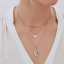 Moon And Star Pendant Clavicle Chain HEYCUZI 