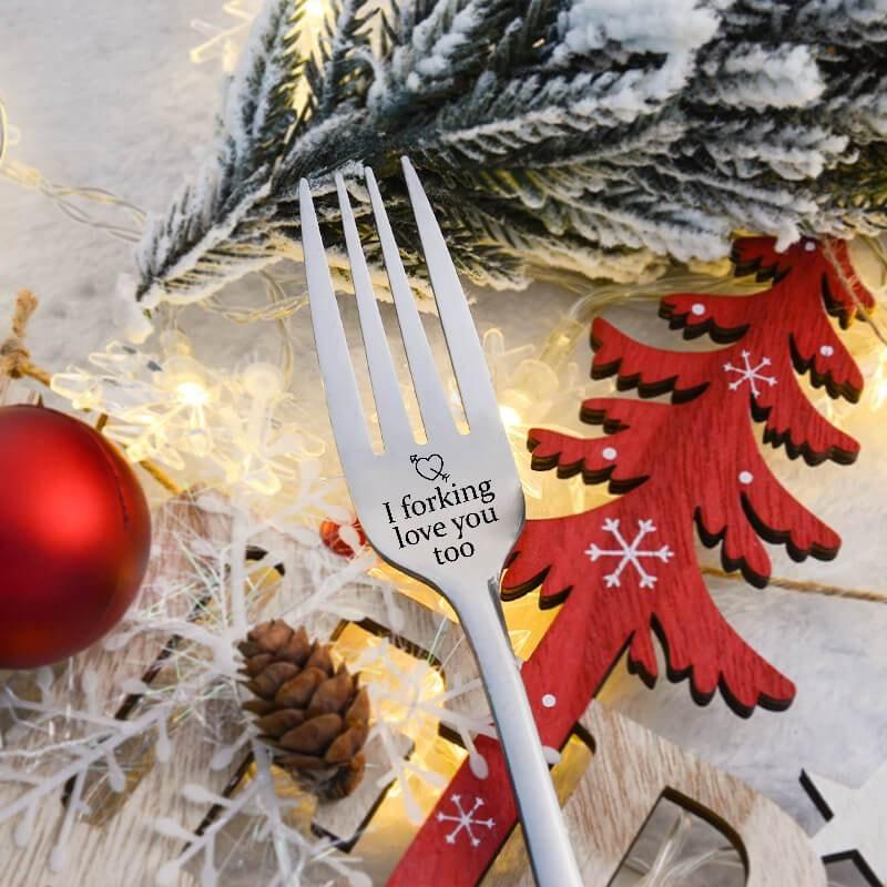 Engraved Fork-Buy 2+ free shipping(Buy 3+ Extra Save $10) BUY MORE SAVE MORE I FORKING LOVE YOU TOO WITHOUT GIFT BOX 