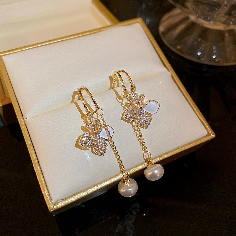 Zircon Pearl Peach Earrings COMOSO 