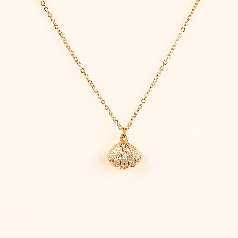 Shell Cubic Zirconia Necklace Heycuzi 
