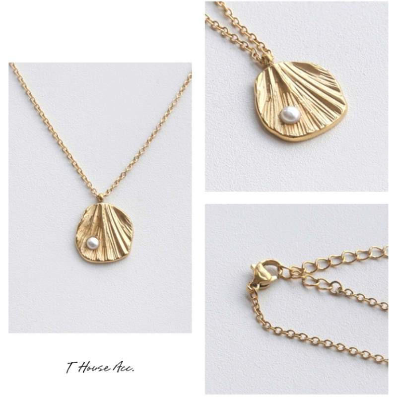 Golden Shell Necklace HEYCUZI 