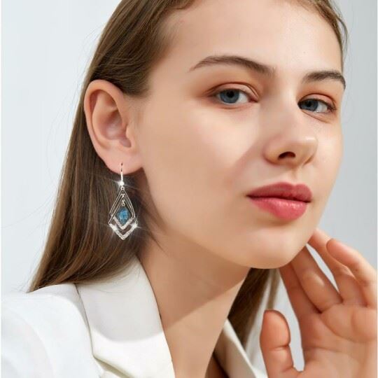 Rhombus Sapphire Earrings(Buy 1 Get 1 Free-Only This Week) COMOSO 