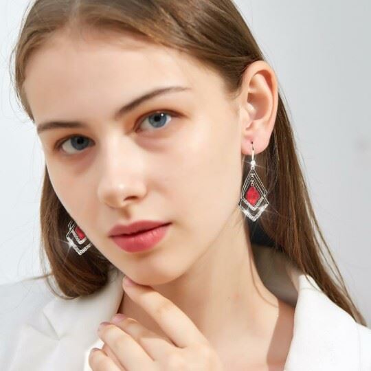 Rhombus Sapphire Earrings(Buy 1 Get 1 Free-Only This Week) COMOSO 