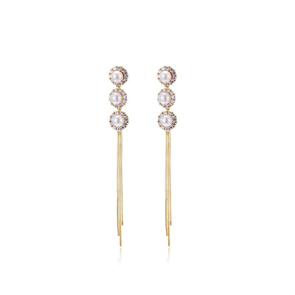 Pearl Tassel Earrings HEYCUZI 