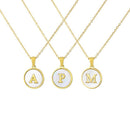 White Shell Letter Necklace HEYCUZI 