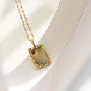 Stamped Sun & Moon engraved necklace HEYCUZI Sun 