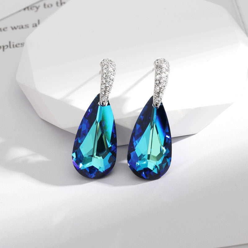 BLUE CRYSTAL TEARS OF THE SEA EARRINGS COMOSO 