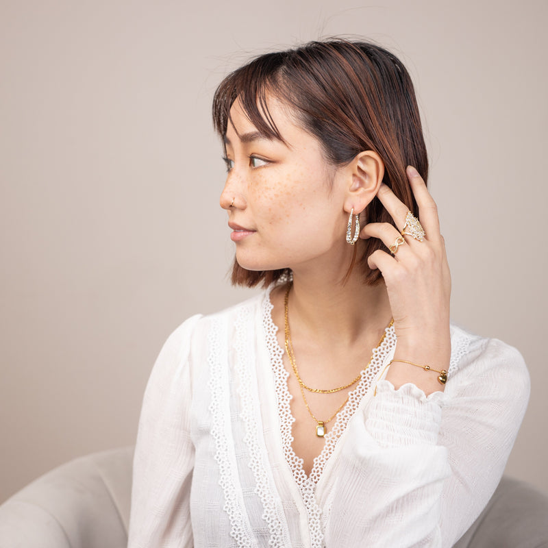 Woven Mesh Oval Hoops COMOSO 