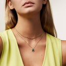 Double Layered Square Necklaces HEYCUZI Temple Green 