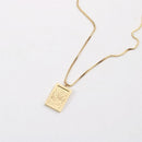 Stamped Sun & Moon engraved necklace HEYCUZI Cloud 
