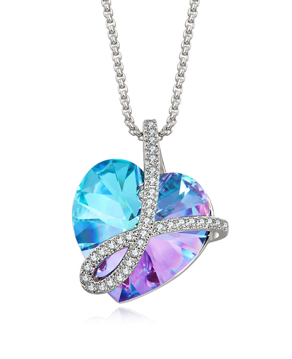Crystal Heart Pendant Necklace COMOSO 