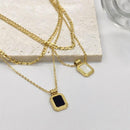 Double Layered Square Necklaces HEYCUZI 