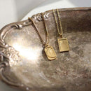 Stamped Sun & Moon engraved necklace HEYCUZI 
