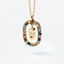 Colorful Gemstone Letter Necklaces Heycuzi G Gold 