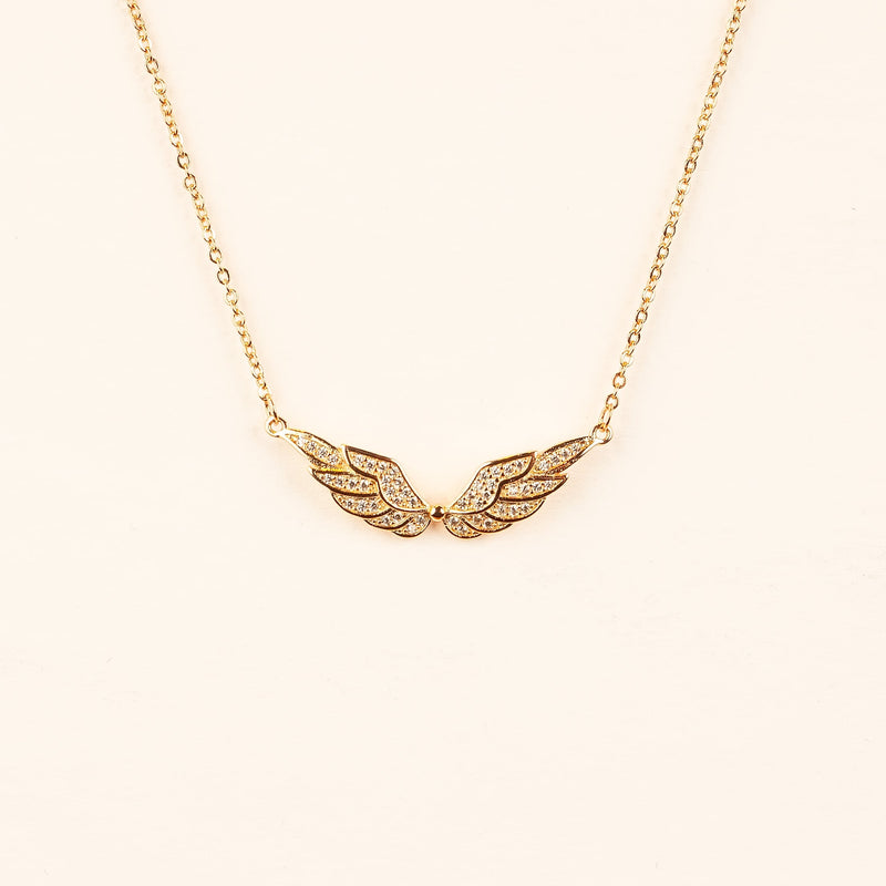 Angel Wings Cubic Zirconia Necklace Heycuzi 