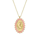 Moon And Star Pendant Clavicle Chain HEYCUZI Pink 
