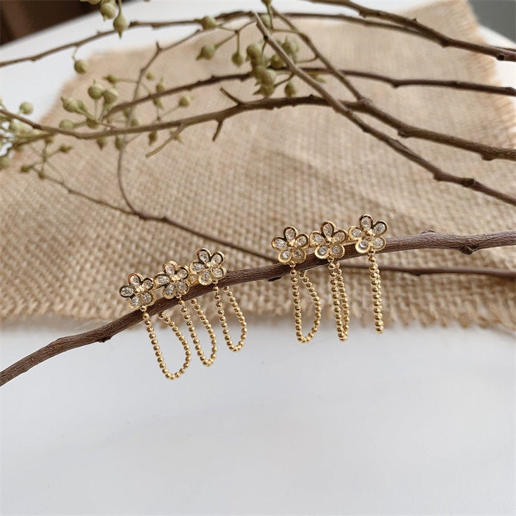 Five-Clover Fringe Earrings COMOSO 